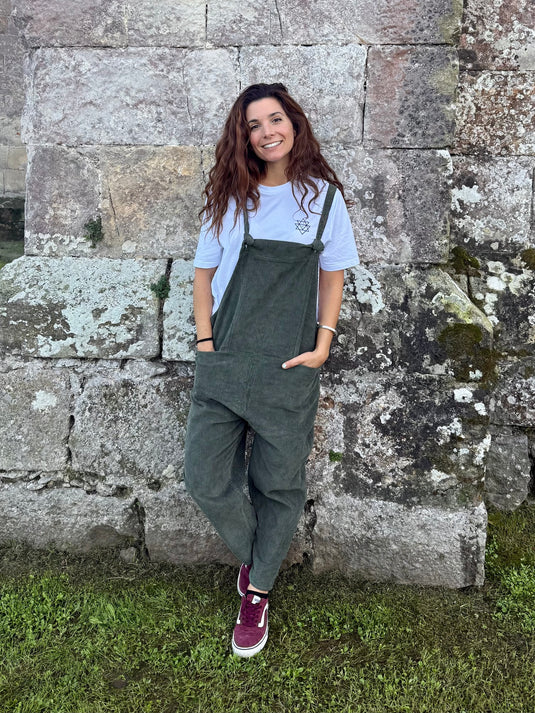 Green Corduroy Overall