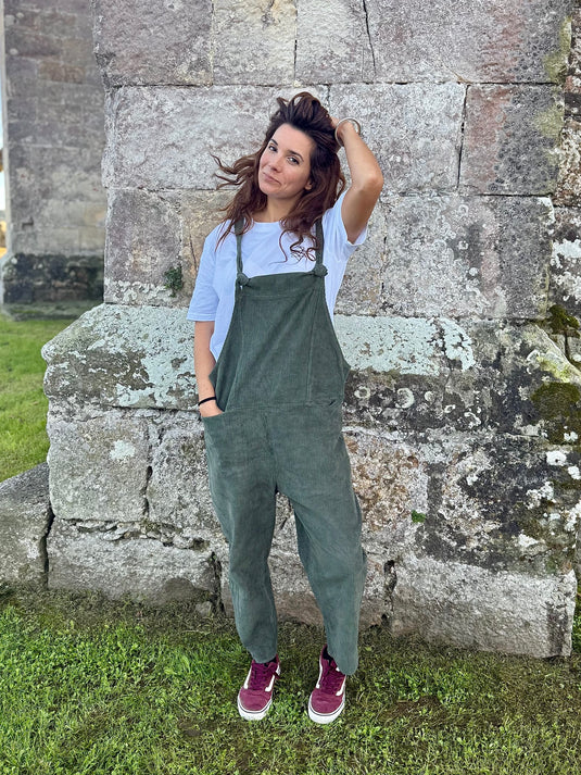 Green Corduroy Overall
